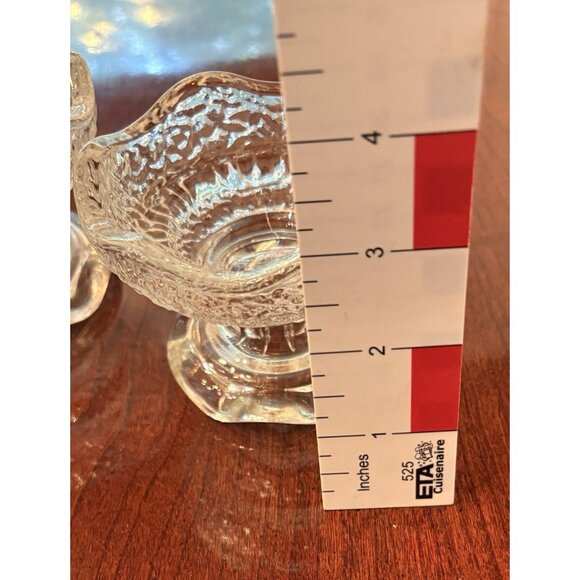 3 Vintage Small Pebble Glass Reversible Candle Holder Anchor Hocking Use 3 Ways - Picture 10 of 10